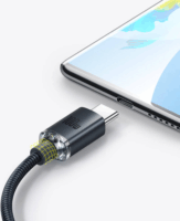 Baseus Crystal Shine Series USB-A apa - USB-C apa 2.0 Adat és töltőkábel - Fekete (1.2m)