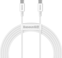 Baseus Superior Series USB-C apa - USB-C apa 2.0 Adat és töltőkábel - Fehér (2m)