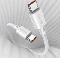 Baseus Superior Series USB-C apa - USB-C apa 2.0 Adat és töltőkábel - Fehér (2m)