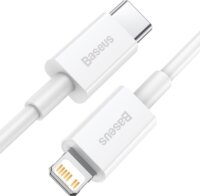 Baseus Superior Series USB-C apa 2.0 - Lightning apa Adat és töltőkábel - Fehér (1.5m)