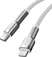 Baseus Cafule Series USB-C apa 2.0 - Lightning apa Adat és töltőkábel - Fehér/Ezüst (1m)