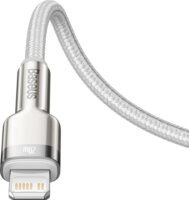 Baseus Cafule Series USB-C apa 2.0 - Lightning apa Adat és töltőkábel - Fehér/Ezüst (1m)