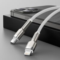 Baseus Cafule Series USB-C apa 2.0 - Lightning apa Adat és töltőkábel - Fehér/Ezüst (1m)