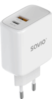 Savio LA-06 USB-A / USB-C Hálózati Gyorstöltő Adapter 30W - Fehér