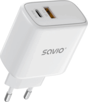 Savio LA-06 USB-A / USB-C Hálózati Gyorstöltő Adapter 30W - Fehér