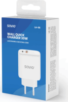 Savio LA-06 USB-A / USB-C Hálózati Gyorstöltő Adapter 30W - Fehér