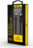 Cablexpert CC-USB2-CMCM60-1.5M USB-C apa - USB-C apa 2.0 Adat és töltőkábel - Fekete (1.5m)