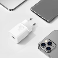Baseus Super Si USB-C Hálózati Töltő Adapter 20W - Fehér