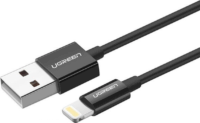 Ugreen US155 USB-A apa 2.0 - Lightning apa iPhone töltőkábel - Fekete (1m)