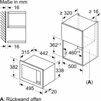 Bosch BFL523MB3 Beépíthető Mikrohullámú sütő 20L 800W - Fekete