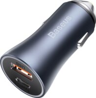 Baseus Golden Contactor Pro Dual Quick Charger Autós USB-C / USB-A töltő - Szürke (40W)