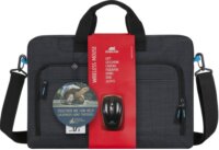 RivaCase 8058 17.3" Notebook táska vezeték nélküli egérrel - Fekete