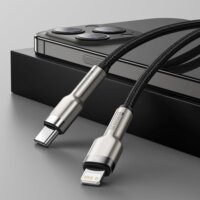 Baseus Cafule Series USB-C apa 2.0 - Lightning apa Adat és töltőkábel - Fekete (2m)