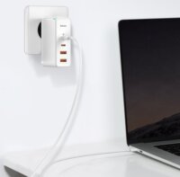 Baseus GaN2 Pro Hálózati USB-C / USB-A töltő - Fehér (100W)
