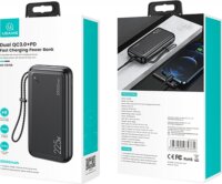 USAMS 20KCD16801 Power Bank 20000mAh Fekete