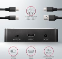 Axagon ADSA-M2C M.2 SSD Dokkoló és klónozó állomás (USB 3.2 Gen 2 - M.2 NVMe, UASP )