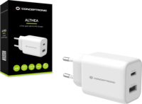 Conceptronic ALTHEA11W Hálózati USB-C / USB-A töltő - Fehér (33W)
