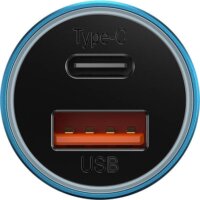 Baseus Golden Contactor Max Autós USB-A / USB-C töltő - Kék (60W)