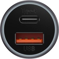 Baseus Golden Contactor Max Autós USB-A / USB-C töltő - Szürke (60W)