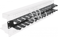 Delock 66550 19" Kábelvezető-irányító panel 1U Fekete