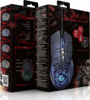 Gembird MUSG-RGB-01 USB Gaming Egér - Fekete