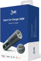 3mk Hyper Car Charger Autós USB-C / USB-A töltő - Fekete (100W)