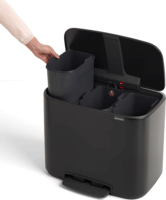 Brabantia 121104 33 literes pedálos rozsdamentes acél szemetes - Fekete