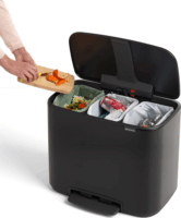 Brabantia 121104 33 literes pedálos rozsdamentes acél szemetes - Fekete