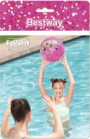 Bestway rózsaszín csillámos felfújható strandlabda - 41 cm