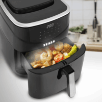 Tesla AirCook & Steam QS500 7L Forrólevegős fritőz - Fekete