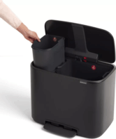 Brabantia Bo 34 literes pedálos rozsdamentes acél szemetes - Fekete