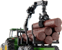 Siku Traktor erdészeti utánfutóval 1:50 - Zöld