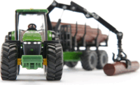 Siku Traktor erdészeti utánfutóval 1:50 - Zöld
