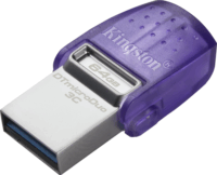 Kingston 64GB DataTraveler microDuo 3C USB 3.2 Pendrive - Lila/Ezüst