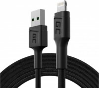 Green Cell PowerStream USB-A apa - Lightning apa iPhone töltő kábel - Fekete (1,2m)