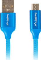 Lanberg Premium micro USB-B apa - USB-A apa 2.0 Adat és töltő kábel - Kék (1m)