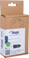 Akyga Autós USB-C / USB-A töltő - Fekete (36W)