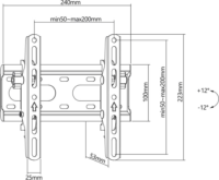 Stell SHO 4400 23"-42" LCD TV/Monitor fali tartó - Fekete
