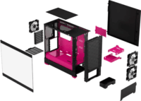 Fractal Design Pop Air RGB Magenta Core TG Clear Tint Számítógépház - Fekete/Magenta