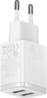 Baseus Compact 2x USB Hálózati töltő - Fehér (10.5W)