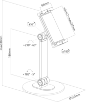 NewStar DS15-540WH1 4,7"-12,9" Asztali Tablet tartó - Fehér