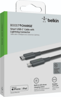 Belkin Smart LED Lightning apa - USB-C apa Adat- és töltőkábel - Fekete (1,2m)