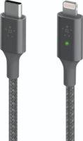 Belkin Smart LED Lightning apa - USB-C apa Adat- és töltőkábel - Fekete (1,2m)