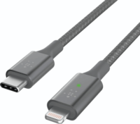 Belkin Smart LED Lightning apa - USB-C apa Adat- és töltőkábel - Fekete (1,2m)