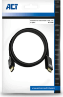 ACT AC7550 DisplayPort apa - HDMI apa Adapterkábel - Fekete (1,8m)