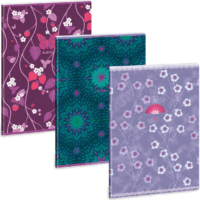 Ars Una Purple Bloom mix 40 lapos A4 extra kapcsos ponthálós füzet - Többfajta