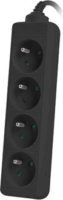 Lanberg PS0-04E-0100-IEC-BK Elosztó 4 aljzatos 1m - Fekete