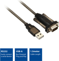 ACT AC6000 USB-A apa - Soros port Átalakító kábel 1,5m - Fekete