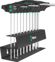 Wera 454/10 HF Set Imperial 2 Imbusz T-Kulcs készlet fali tartóval (10 db/csomag)
