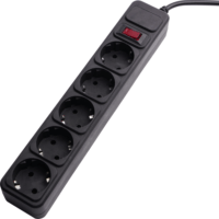 Akyga AK-SP-06A Túlfeszültség védő elosztó 5 aljzatos 1.8m - Fekete